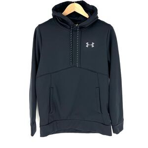 Under Armour ColdGear Hooded Sweatshirt Mens‎ Size S Black AF Icon Solid PO Hood